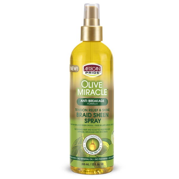 African Pride Olive Miracle Anti-Breakage Braid Sheen Spray 12oz