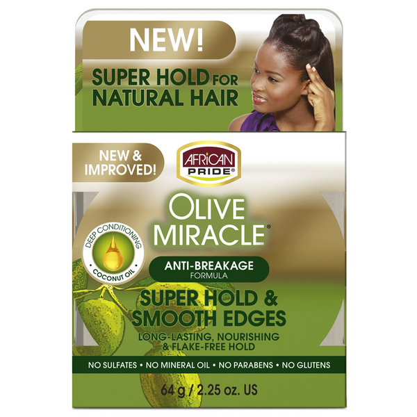 African Pride Olive Miracle Super Hold & Smooth Edges 2.2oz