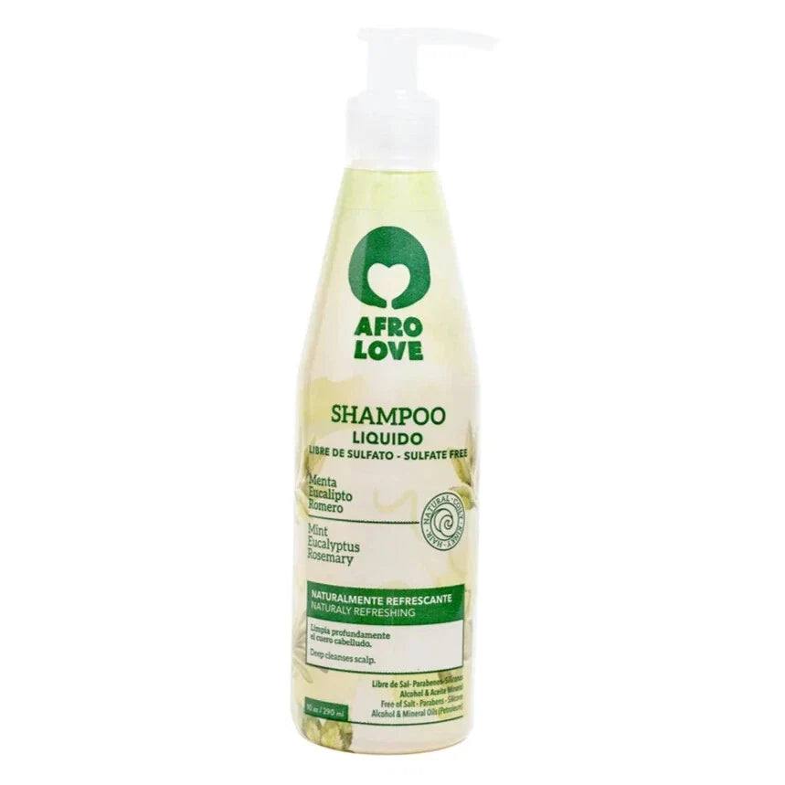 Afro Love Shampoo Liquido Naturally Refreshing & Moisturising for Curly & Kinky Hair 290ml/9.81 oz
