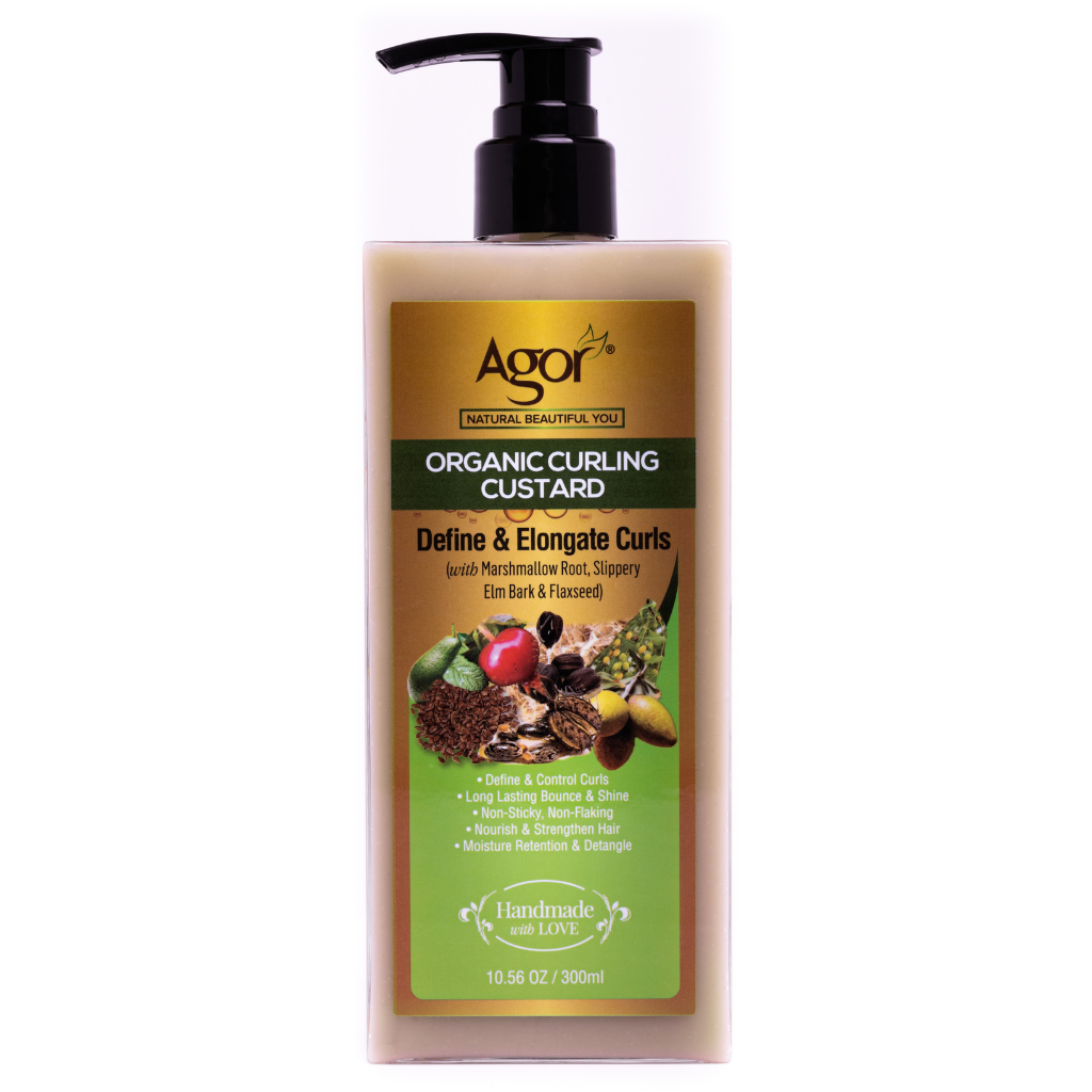 Agor Organic Curling Custard Curl Definition & Frizz Control for Curly, Coily Hair & Textured Curls 300ml/10.1 fl oz