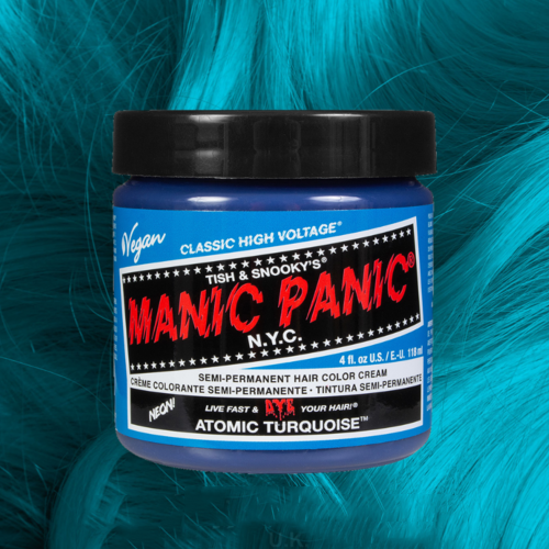 Manic Panic Semi-Permanent Hair Color Cream - Vibrant Atomic Turquoise for Expressive Hair Artistes 118ml