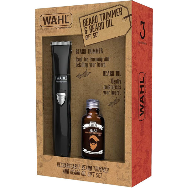 WAHL Beard Trimmer & Beard Oil Gift Set | Precision Grooming & Conditioning for Men