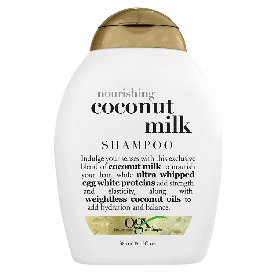 OGX Coconut Milk Shampoo - Nourishing & Hydrating for Dry, Damaged Hair - 385 ml/13.02 oz