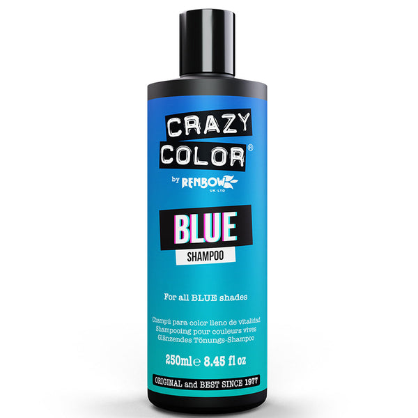 Crazy Color Blue Shampoo Anti-Yellow Toning & Cool Blonde Maintenance for Blondes, Bleached & Silver Hair 250ml/8.45oz