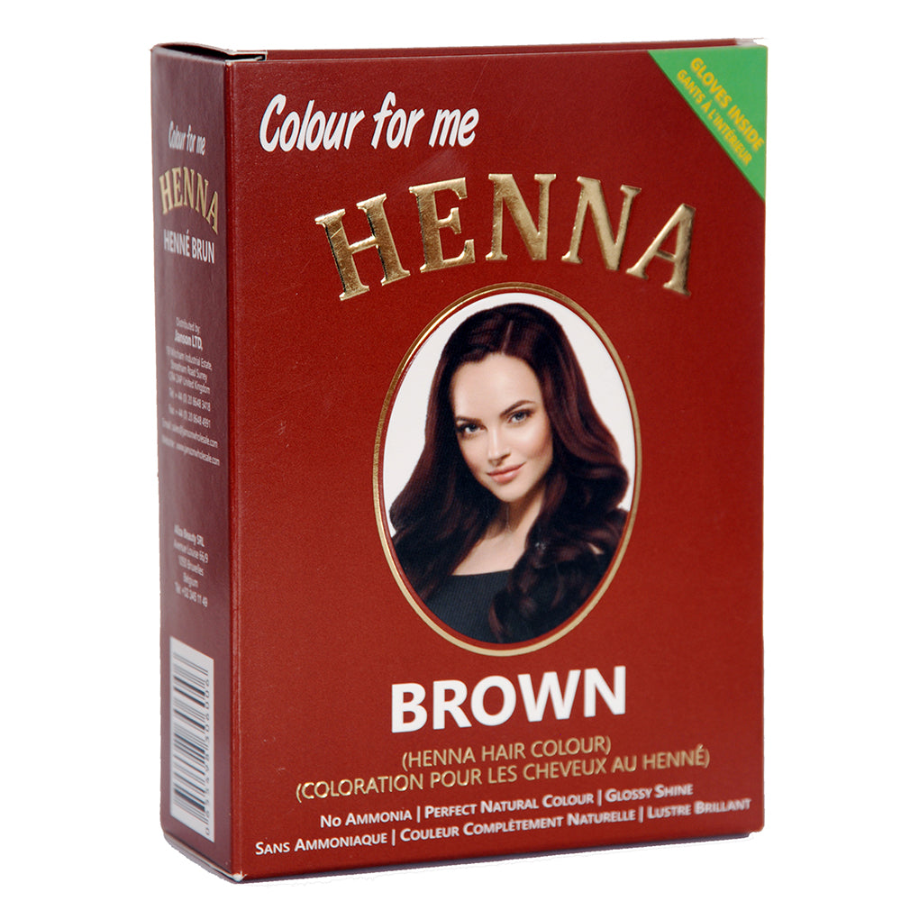 Colour For Me Henna Hair Colour Permanent Natural Brown for Radiant Grey Coverage 200g