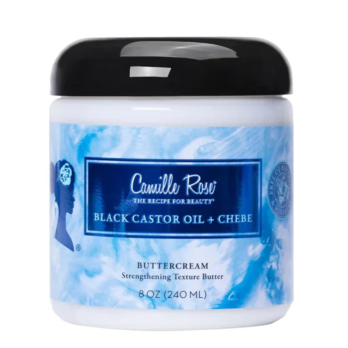 Camille Rose Black Castor Oil + Chebe Buttercream Strengthens & Nourishes Hair for Curly & Coily Hair Types 8 oz