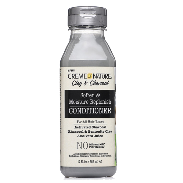 Creme of Nature Clay & Charcoal Conditioner 12 oz / 355 ml - For Moisture Replenishment & Damaged Hair Repair