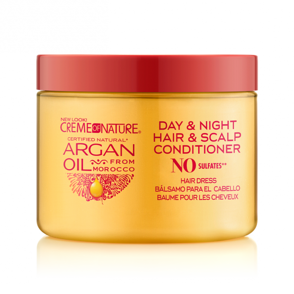 Creme of Nature Argan Oil Day & Night Hair & Scalp Conditioner 4.5 oz / 139 ml - For Dry Hair & Scalp Hydration & Shine