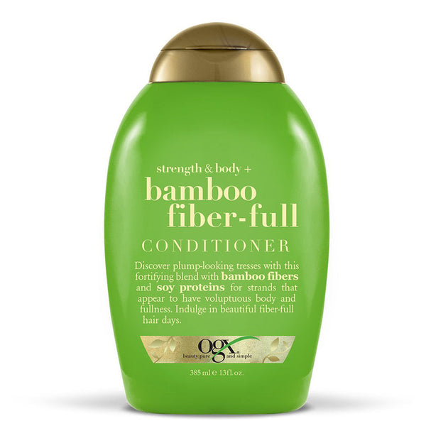 OGX Strength & Body+ Bamboo Fiber-Full Conditioner for Volumising & Strengthening Fine, Weak Hair 13 fl oz