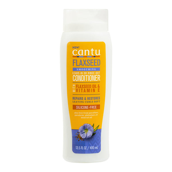 Cantu Flaxseed Leave-In or Rinse-Out Conditioner 13.5 oz / 400 ml - For Natural Curls & Dry, Brittle Hair