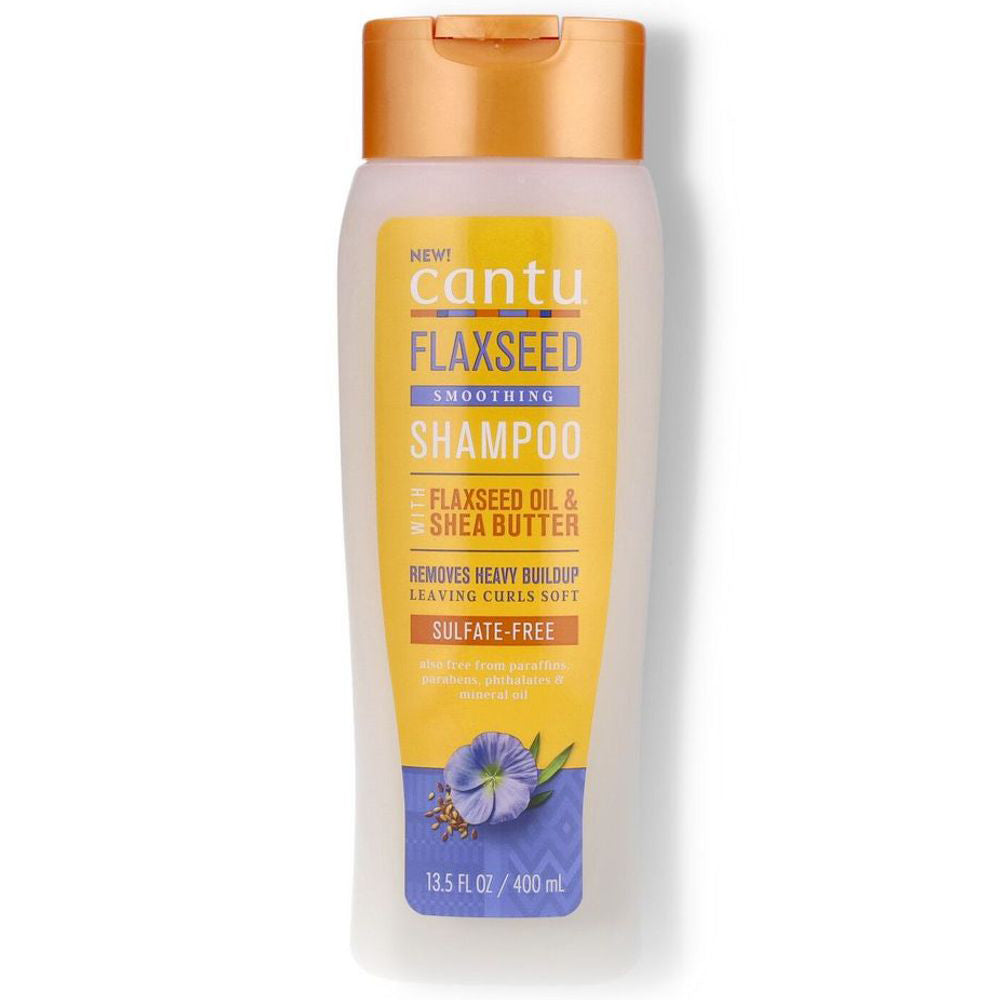 Cantu Flaxseed Smoothing Shampoo 13.5 oz / 400 ml - For Curly, Coily & Wavy Hair