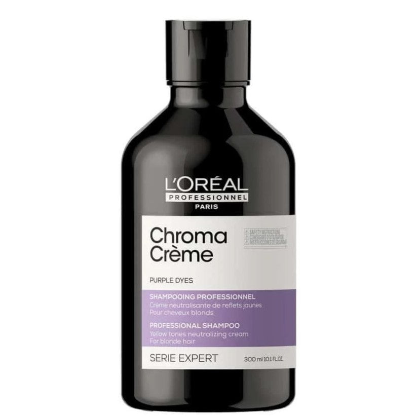 L'Oréal Professionnel Serié Expert Chroma Crème Purple Dyes Shampoo Neutralises Yellow Tones for Highlighted & Blonde Hair 300 ml/10.14 oz