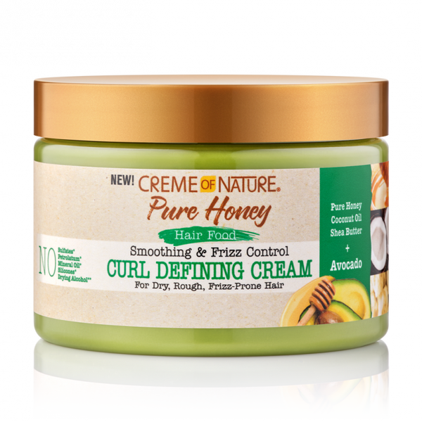 Creme of Nature Pure Honey Hair Food Curl Defining Cream 11.5 oz / 340 ml - For Defined, Frizz-Free Curls