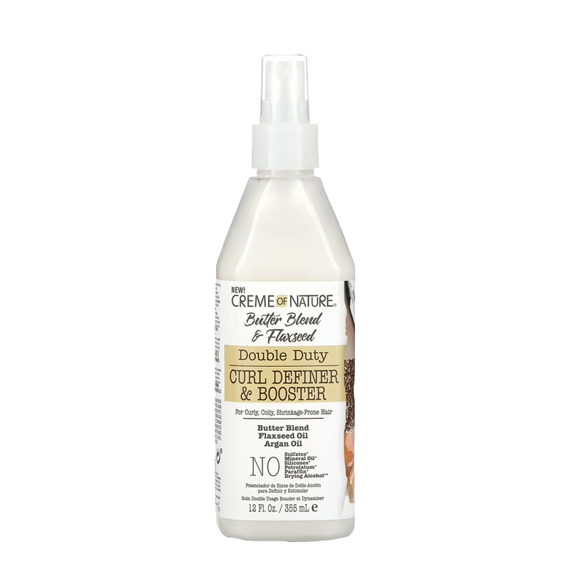 Creme of Nature Double Duty Curl Definer & Booster 12 oz / 355 ml - For Frizz Control & Curl Elongation