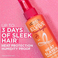 L'Oréal Elvive Dream Lengths Heat Slayer Iron Spray for Heat Protection & Frizz Control on Long, Damaged Hair