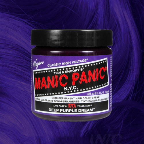 Manic Panic Semi-Permanent Hair Color Cream Deep Purple Dream | Vibrant, Conditioning Colour for Expressive Hair | 118ml