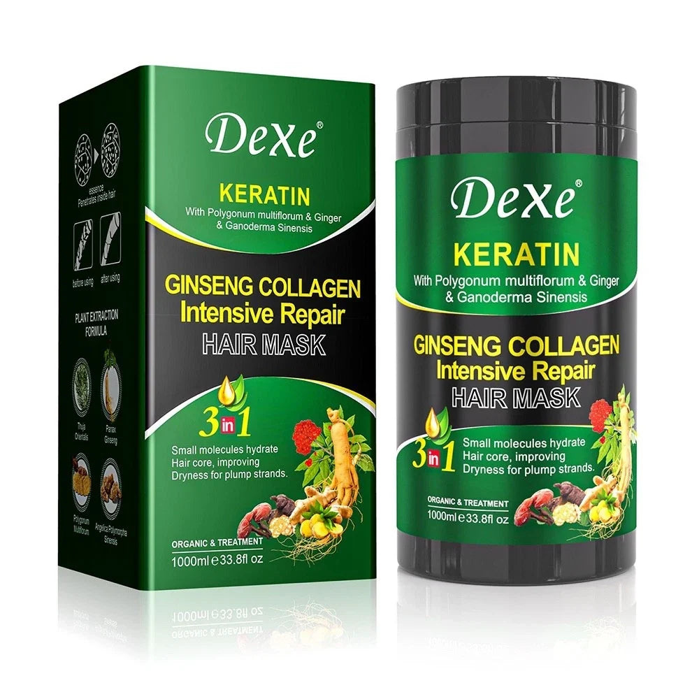 Dexe Keratin Ginseng Collagen Repair Hair Mask 1000ml