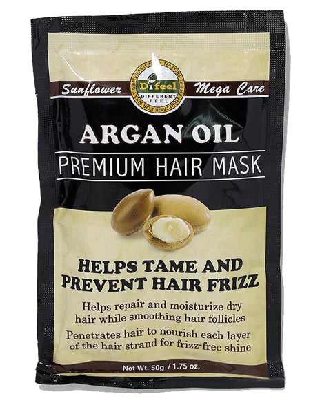 Difeel Argan Oil Premium Hair Mask - Deep Hydration & Shine for All Hair Types 50g/1.76 oz