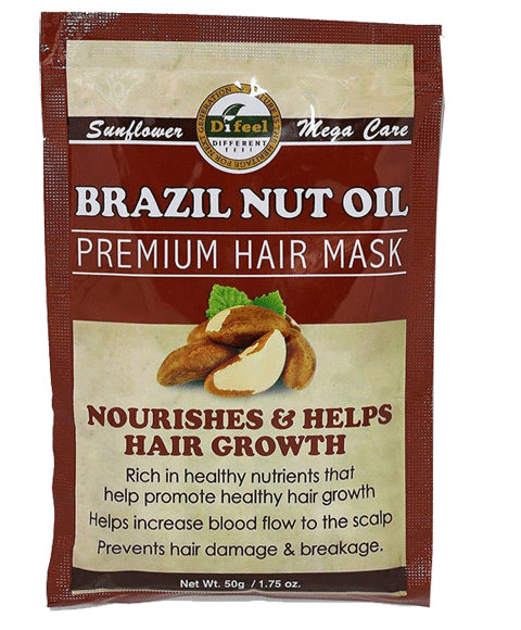 Difeel Brazil Nut Oil Premium Hair Mask: Nourishes & Boosts Hair Growth for Weak, Damaged Hair - 50g/1.76 oz