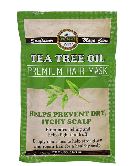 Difeel Tea Tree Oil Premium Hair Mask - Clarifying & Soothing Scalp Treatment for All Hair Types 50g/1.76 oz