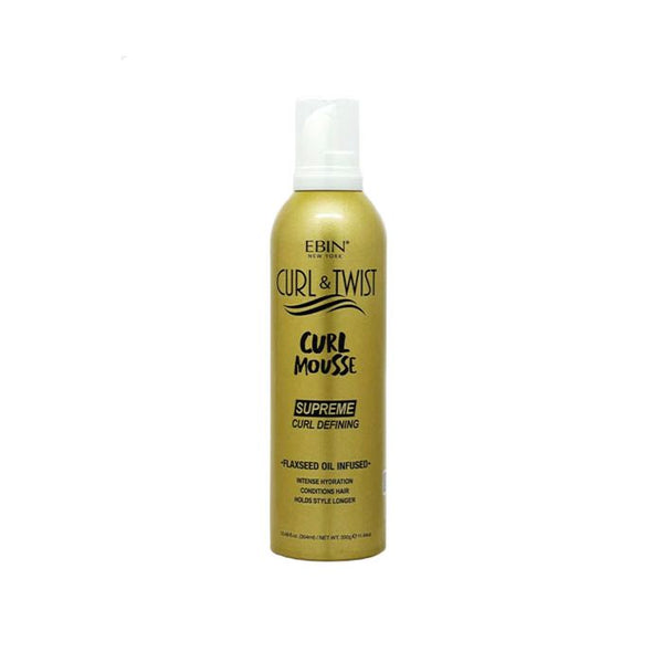 Ebin - Curl & Twist Curl Mousse Supreme Curl Defining Flaxseed Oil Infused - 12oz