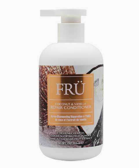 FRU Coconut & Vanilla Repairing & Hydrating Conditioner for Dry, Damaged Hair 300ml/10.14 oz