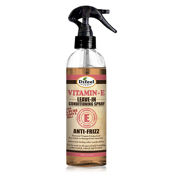 Difeel Anti-Frizz Leave In Conditioning Spray with Pure Vitamin E Oil for Smooth, Frizz-Free Hair (12 oz)