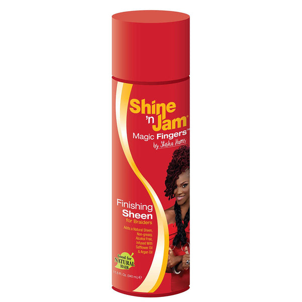 Shine 'n Jam Magic Fingers Finish Sheen for Braiders Luminous Shine & Frizz Control 11.5 oz