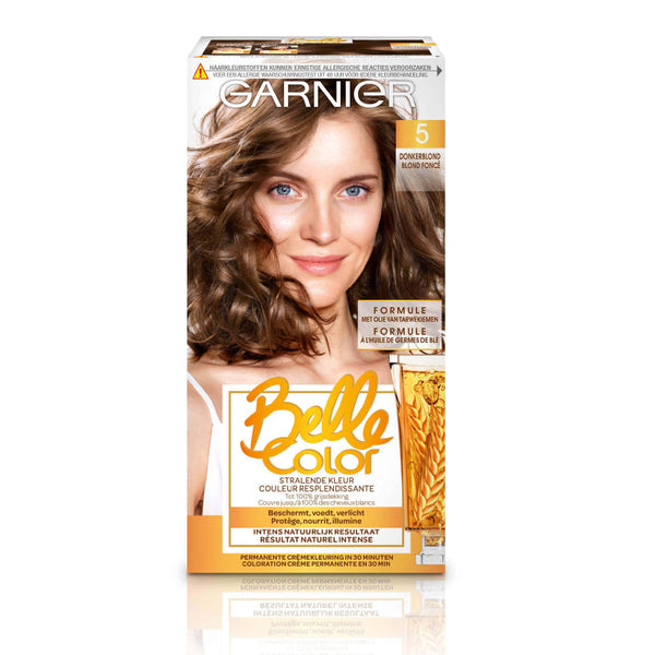 Garnier Belle Color 5 Permanent Hair Colour Kit for Natural-Looking Radiant Shine & 100% Grey Coverage