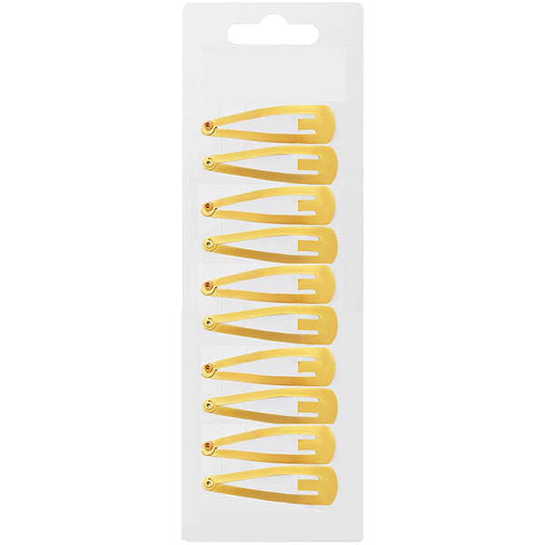 Fashion Jewelry 10 Medium Golden Yellow Snap Pins - Secure Grip for Versatile Hair Styling