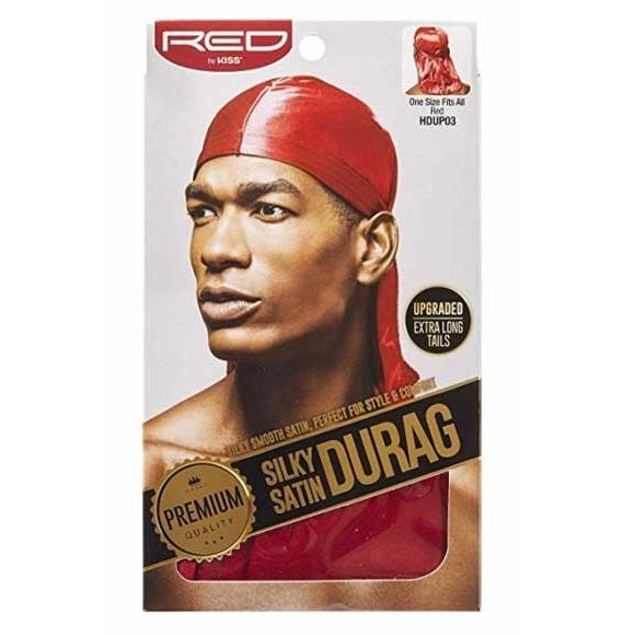 Red by Kiss Silky Satin Durag Red HDUP03 Ultimate Wave Definition & Hair Protection for All Hair Types One Size