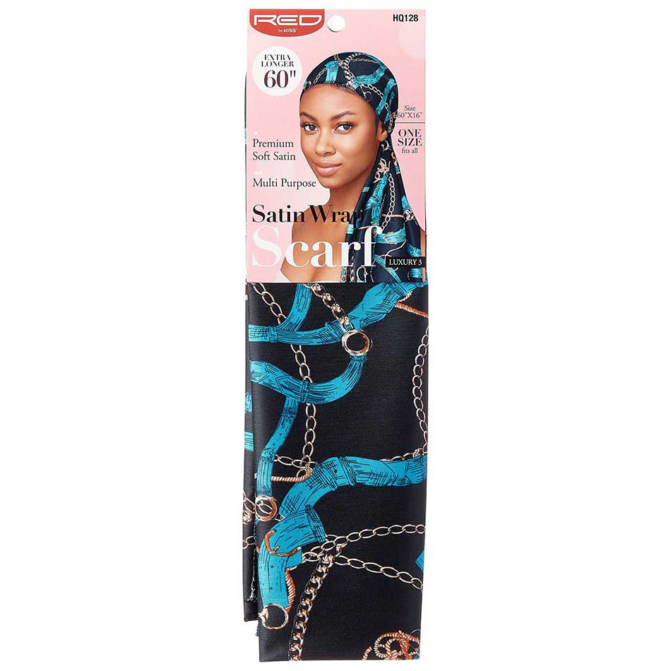 Red By Kiss Satin Wrap Scarf (HQ128) for Frizz Control & Hair Protection, All Hair Types, Versatile Fit