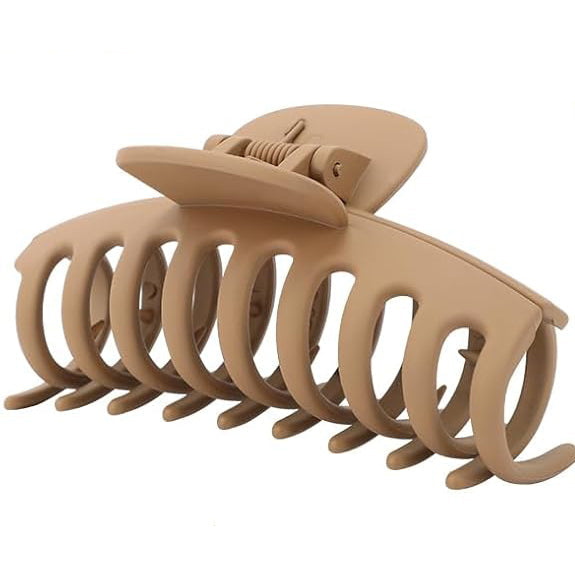 Fashion Jewelry Large Hair Claw - Secure Hold & Chic Updos for Women - Beige