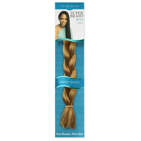 Impression Super Braid Bulk 27 Pre-Stretched, Tangle-Free Braiding Hair for Protective Styles & Braids
