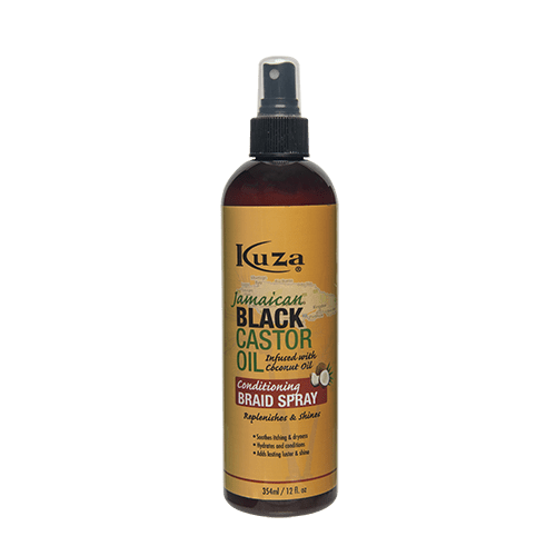 Kuza Jamaican Black Castor Oil Conditioning Braid Spray: Deeply Hydrates & Soothes Scalp for Braids, Locs & Protective Styles 236ml