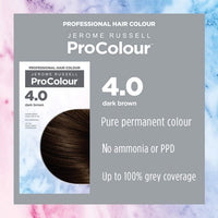 Jerome Russell ProColour 4.0 Dark Brown - Permanent Vibrant Hair Colour for At-Home Salon Results - 50ml/1.69 oz