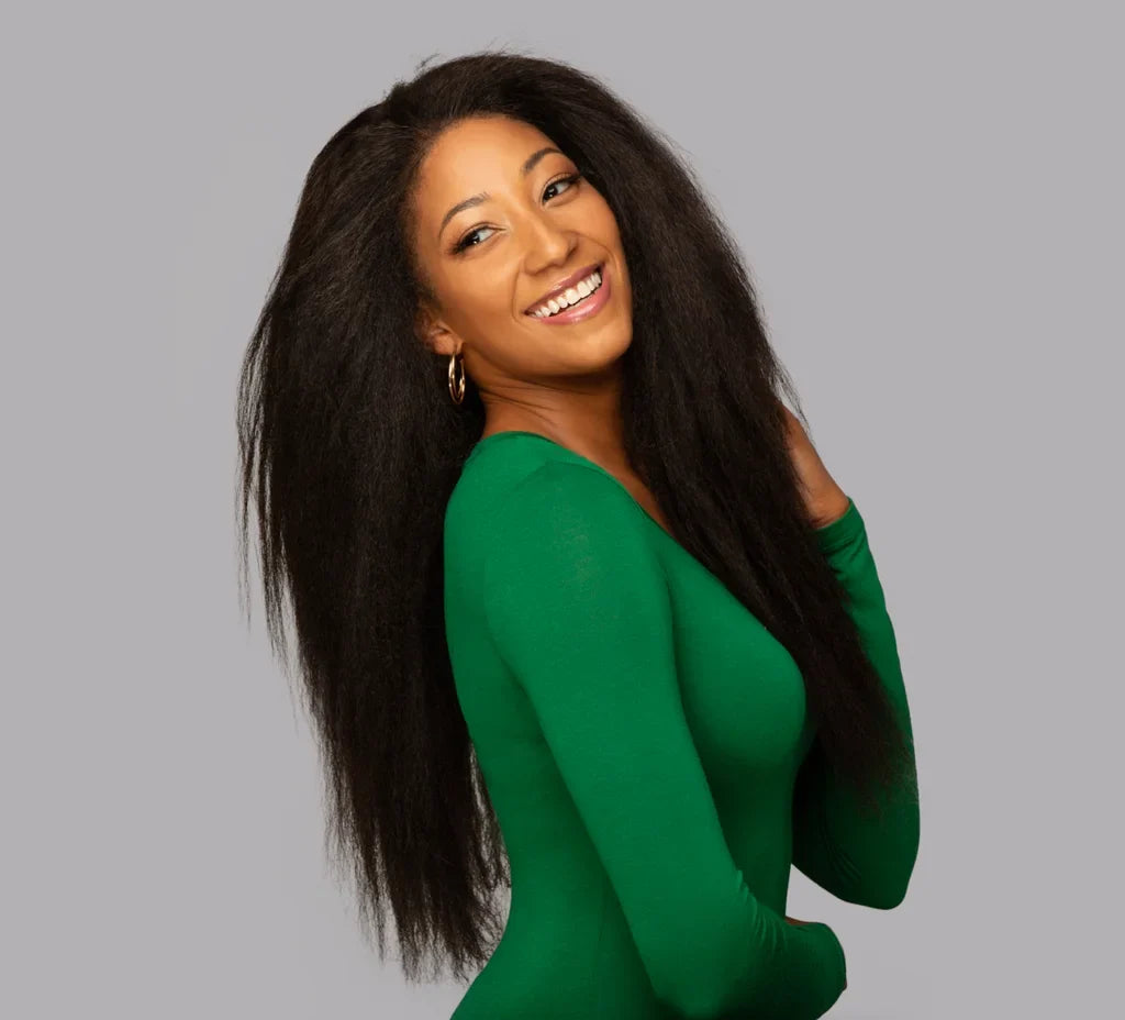 100% Virgin Brazilian Kinky Straight Hair Extension | Luxurious Volume & Natural Texture - 10 inch