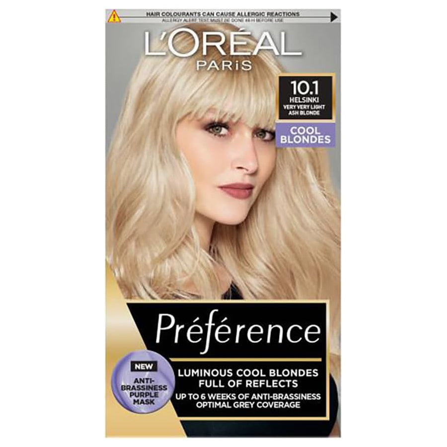 L'Oréal Préférence 10.1 Very Very Light Ash Blonde Permanent Hair Colour Kit for Fade-Defying Luminous Shine