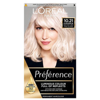 L'Oréal Préférence 10.21 Very Very Light Pearl Blonde | Fade-Defying Luminous Permanent Hair Colour for At-Home Use