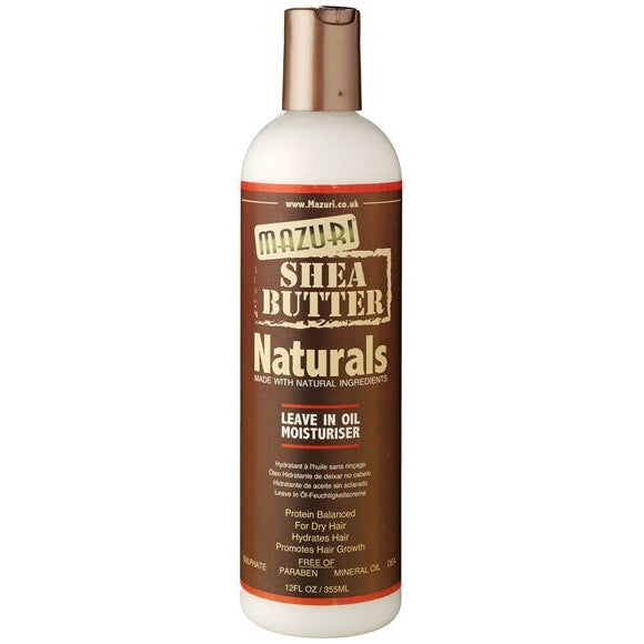 Mazuri Shea Butter Naturals Leave In Oil Moisturizer for Deep Hydration & Softness on Natural, Afro & Curly Hair 355 ml/12 oz