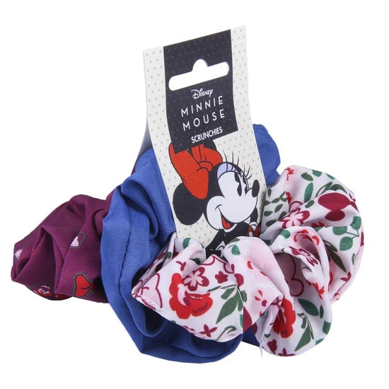 Fine Lines UK Disney Minnie Mouse Hair Scrunchies - Damage-Free Styling for Girls & Adults - Pack of 3