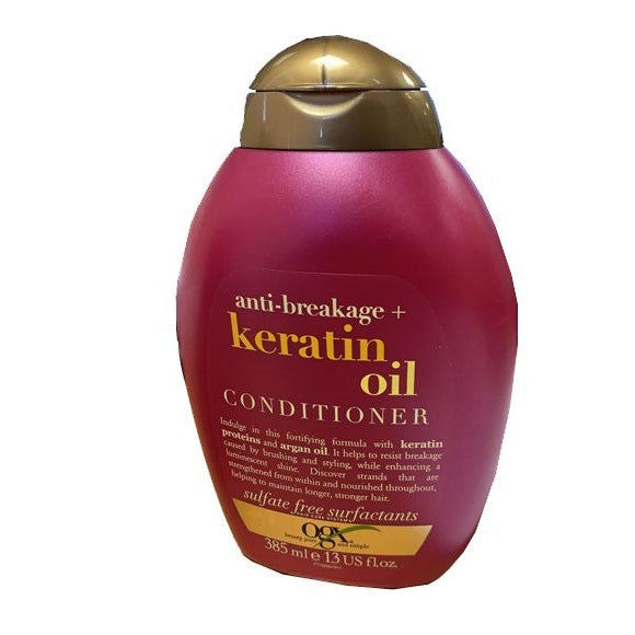 OGX Anti-Breakage Keratin Oil Strengthening Conditioner for Damaged, Brittle Hair 385ml