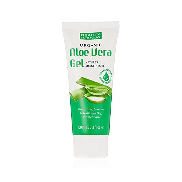 Beauty Formulas Organic Aloe Vera Gel 3.5 oz / 100 ml - Soothing & Hydrating Skincare
