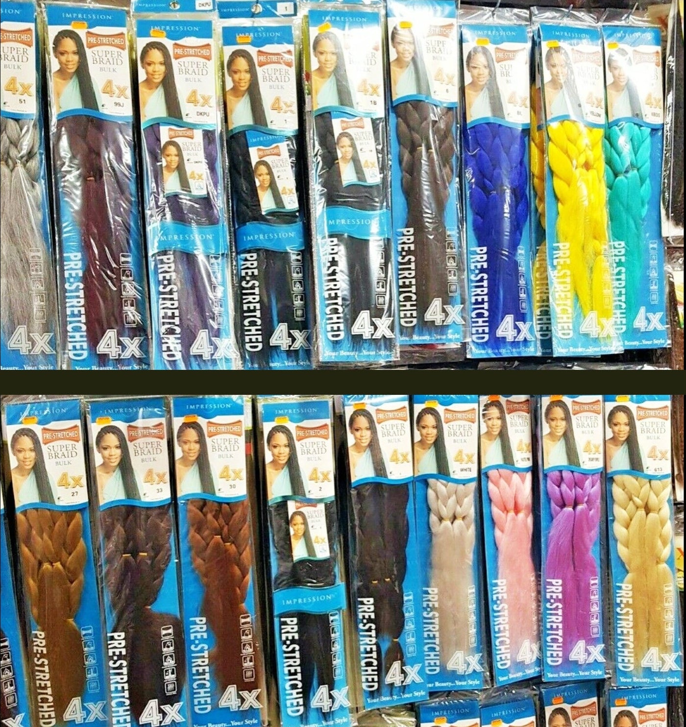 Impression PRE-STRETCHED Super Braid Bulk - Tangle-Free & Time-Saving for Flawless Braids & Protective Styles
