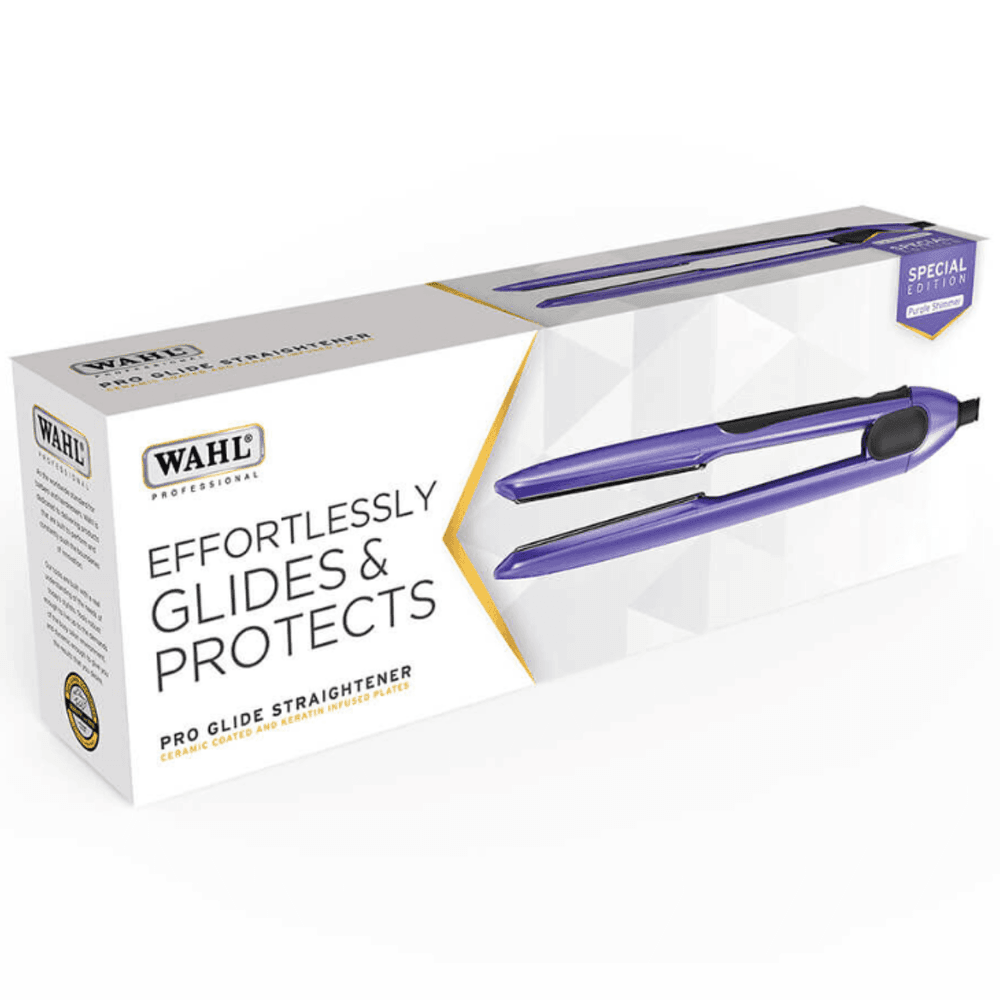 WAHL Pro Glide Straightener: Ultra-Smooth, Frizz-Free Styling for Salon-Quality Results | Special Edition Purple Shimmer