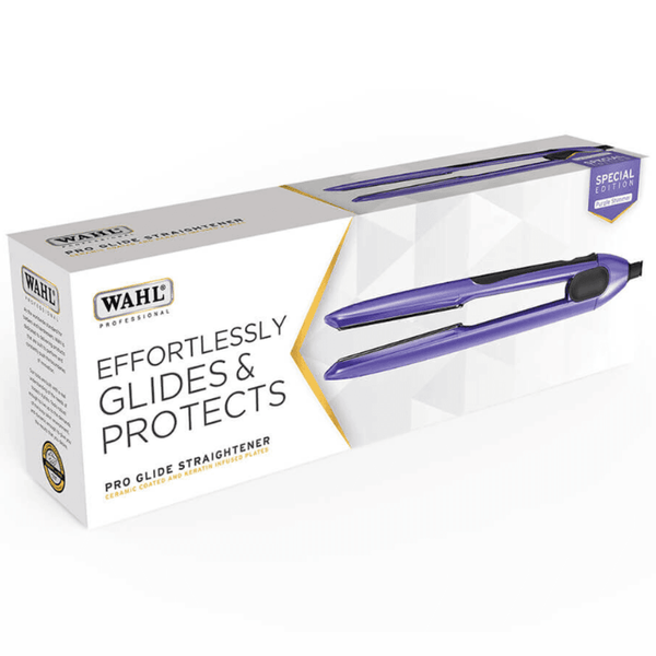 WAHL Pro Glide Straightener: Ultra-Smooth, Frizz-Free Styling for Salon-Quality Results | Special Edition Purple Shimmer