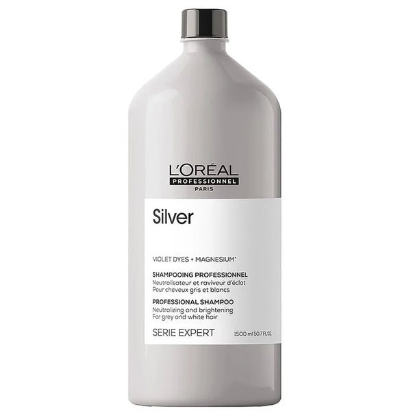 L'Oréal Professionnel Serié Expert Silver Shampoo Neutralises Yellow Tones & Brightens for Grey, White, or Blonde Hair 1500 ml/50.72 oz