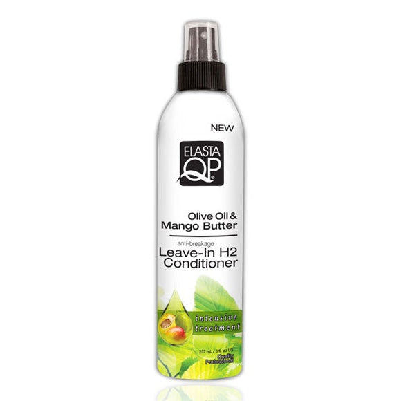 Elasta QP QP Olive Oil And Mango Butter Leave In H2 Conditioner Intense Hydration & Detangling for Dry, Damaged, or Curly Hair 237ml/8.01 oz