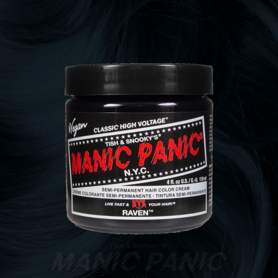 Manic Panic Semi-Permanent Hair Color Cream Raven | Vibrant, Conditioning Vegan Dye for All Hair Types 4oz