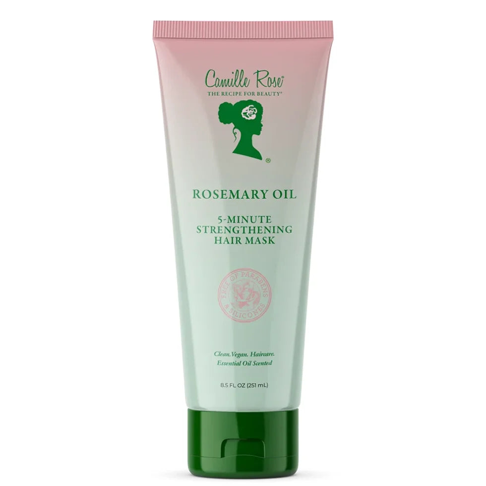 Camille Rose Rosemary Oil 5-Minute Strengthening Hair Mask for Weak, Damaged Hair 8.5 oz